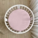 Husa saltea rotunda patut bebe copii cu elastic, 70 x 70 cm, roz (1)